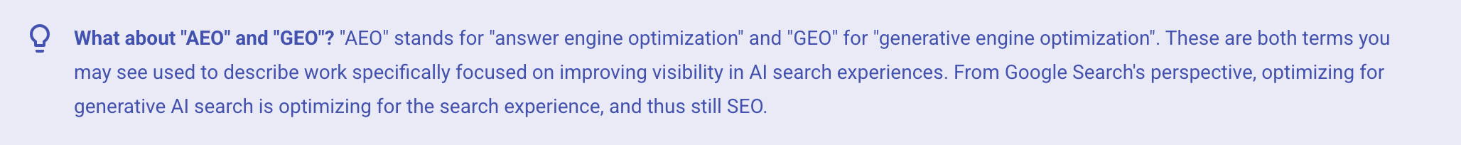 Google SEO vs. AEO and GEO